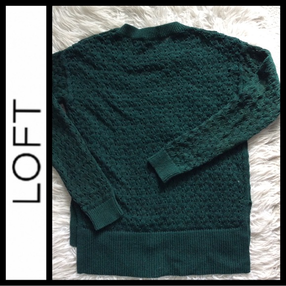 LOFT Women's Hunter Green Sweater - Picture 3 of 5